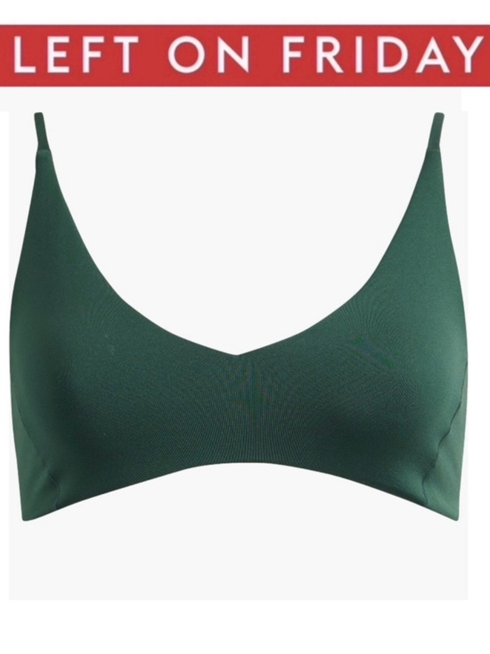 LEFT ON FRIDAY Sunday Top V FRONT Bikini Palm Green Sz M NWT $110